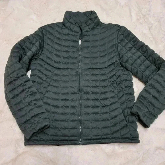 Ben Sherman Quilted Puffer Jacket Full Zip Pockets Gray Men’s Size M Grey Green - Picture 1 of 7